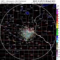 base reflectivity image from Minnesota