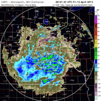 base reflectivity image from Minnesota