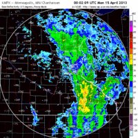 base reflectivity image from Minnesota