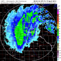 base reflectivity image from Minnesota