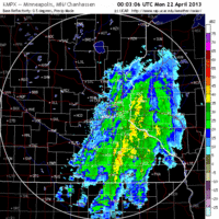 base reflectivity image from Minnesota