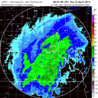 base reflectivity image from Minnesota