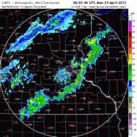 base reflectivity image from Minnesota