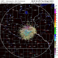 base reflectivity image from Minnesota