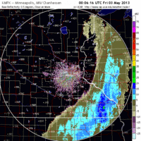 base reflectivity image from Minnesota