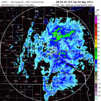 base reflectivity image from Minnesota