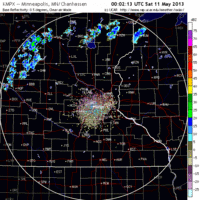 base reflectivity image from Minnesota