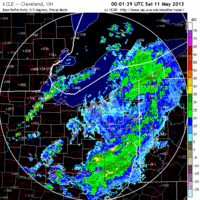 base reflectivity image from Cleveland, OH