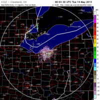 base reflectivity image from Cleveland, OH