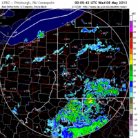 base reflectivity image from Pittsburgh, PA