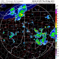 base reflectivity image from Pittsburgh, PA