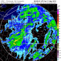 base reflectivity image from Pittsburgh, PA