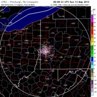 base reflectivity image from Pittsburgh, PA