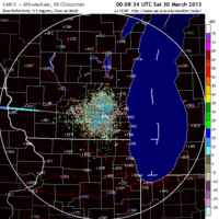 base reflectivity image from milwaukee