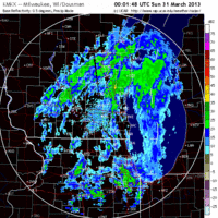 base reflectivity image from milwaukee