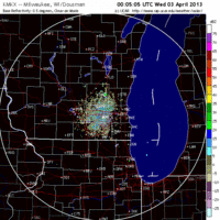 base reflectivity image from milwaukee