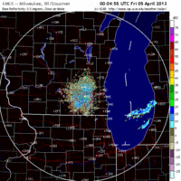 base reflectivity image from milwaukee