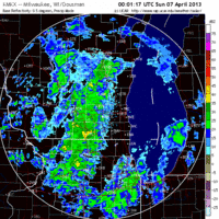 base reflectivity image from milwaukee