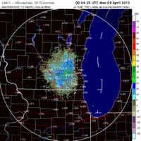 base reflectivity image from milwaukee