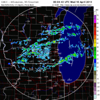 base reflectivity image from milwaukee