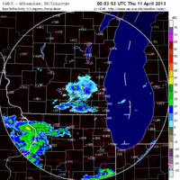 base reflectivity image from milwaukee