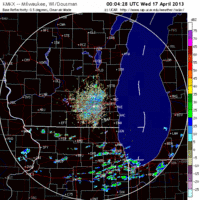 base reflectivity image from milwaukee