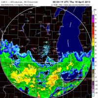 base reflectivity image from milwaukee