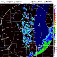 base reflectivity image from milwaukee