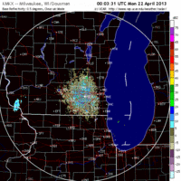 base reflectivity image from milwaukee