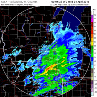 base reflectivity image from milwaukee