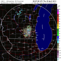 base reflectivity image from milwaukee