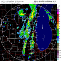 base reflectivity image from milwaukee