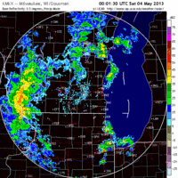 base reflectivity image from milwaukee