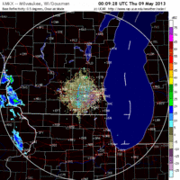 base reflectivity image from milwaukee