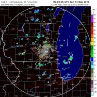 base reflectivity image from milwaukee