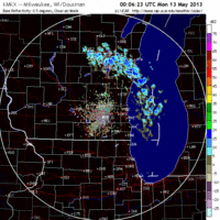 base reflectivity image from milwaukee