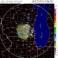 base reflectivity image from milwaukee