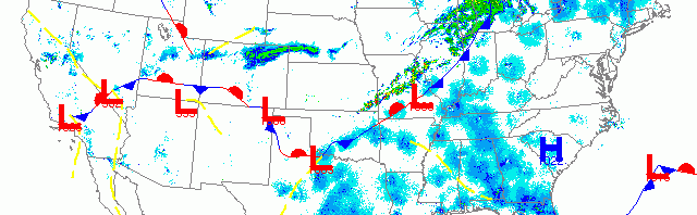 Migration ahead of the cold front, from Texas to Maine