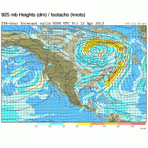 forecast winds for Thursday night