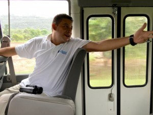 Elmer giving us an orientation on the way to Pico Bonito